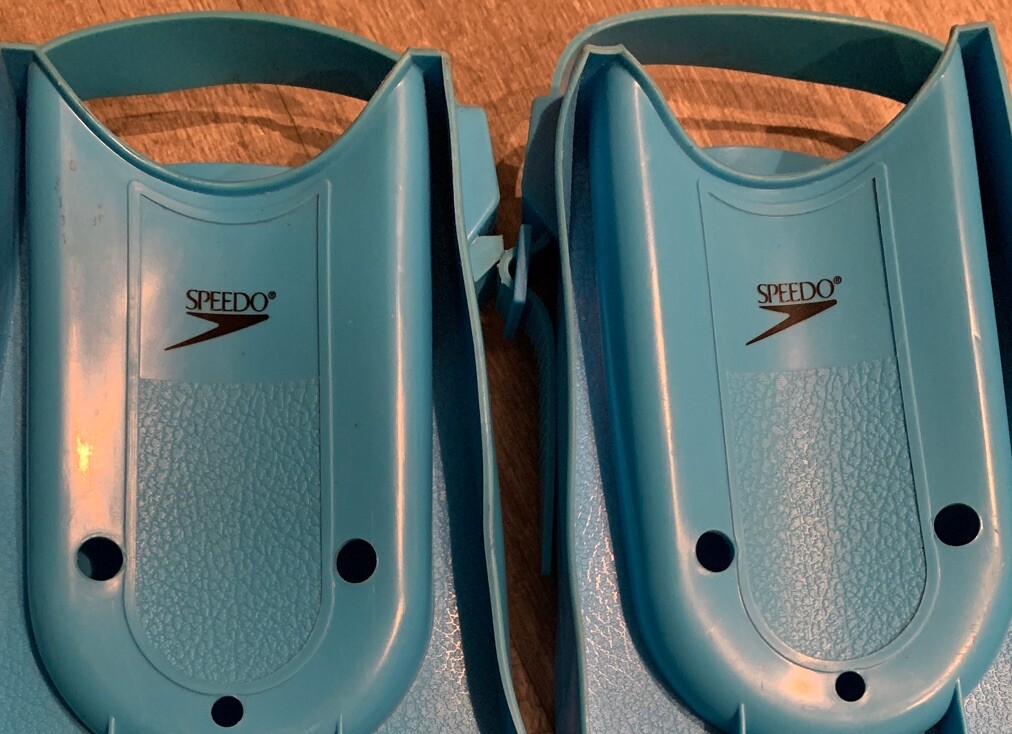 Blue Speedo Rubber Flippers/Swim Fins No. 811 Adjustable Youth Sz 5.6.7