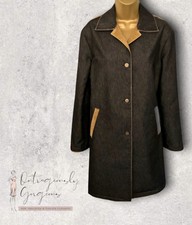 Gianfranco Ferre Vintage Blue Denim Pea Coat Uk 16 Us 12 Eu 44 It 48