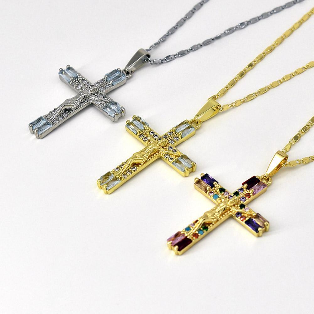 Virgin Mary Pendant Mary Cross Necklace Women's Collarbone Chain Pendant B4M4 ∫э