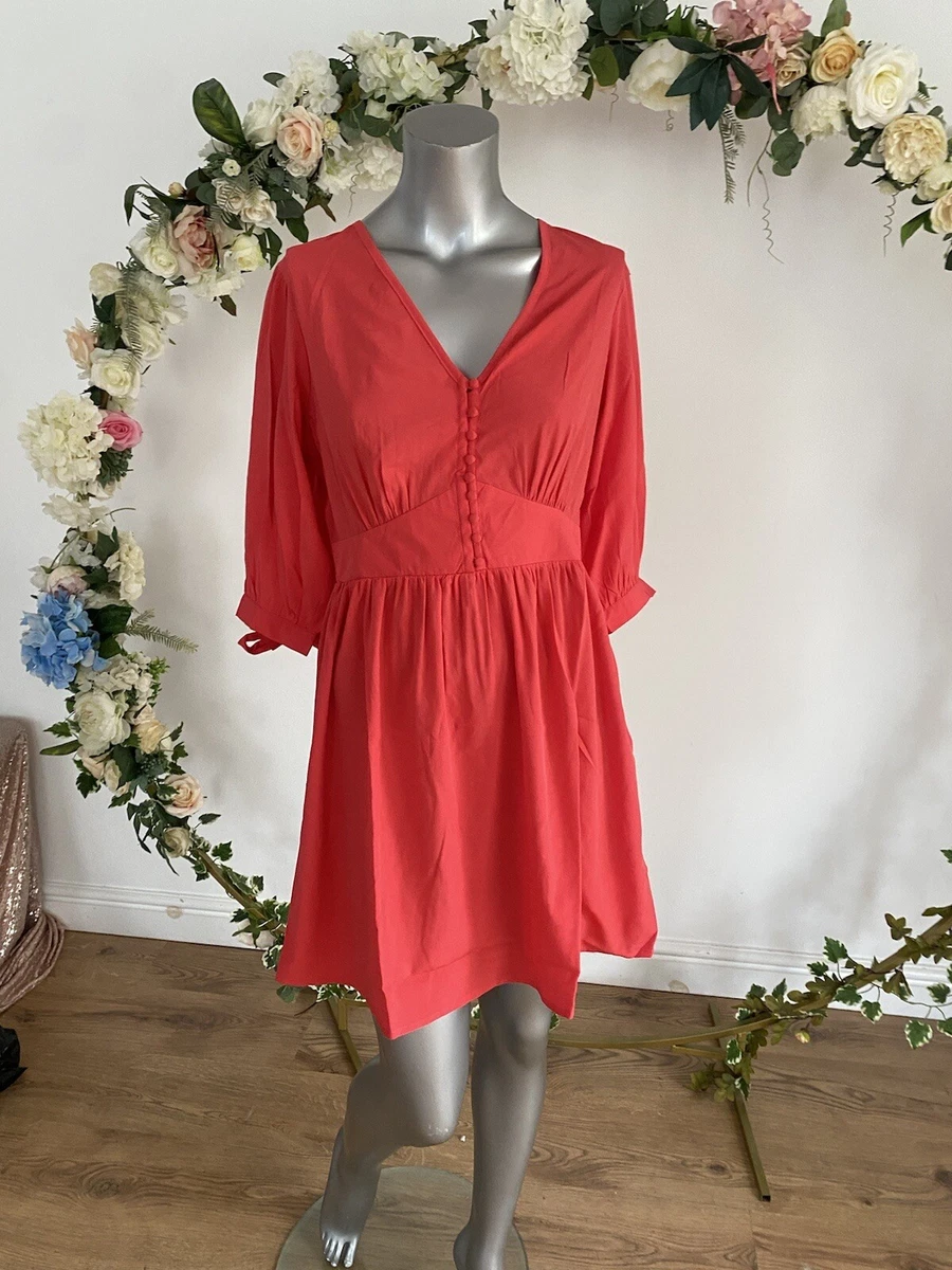Coral cheap tea dress