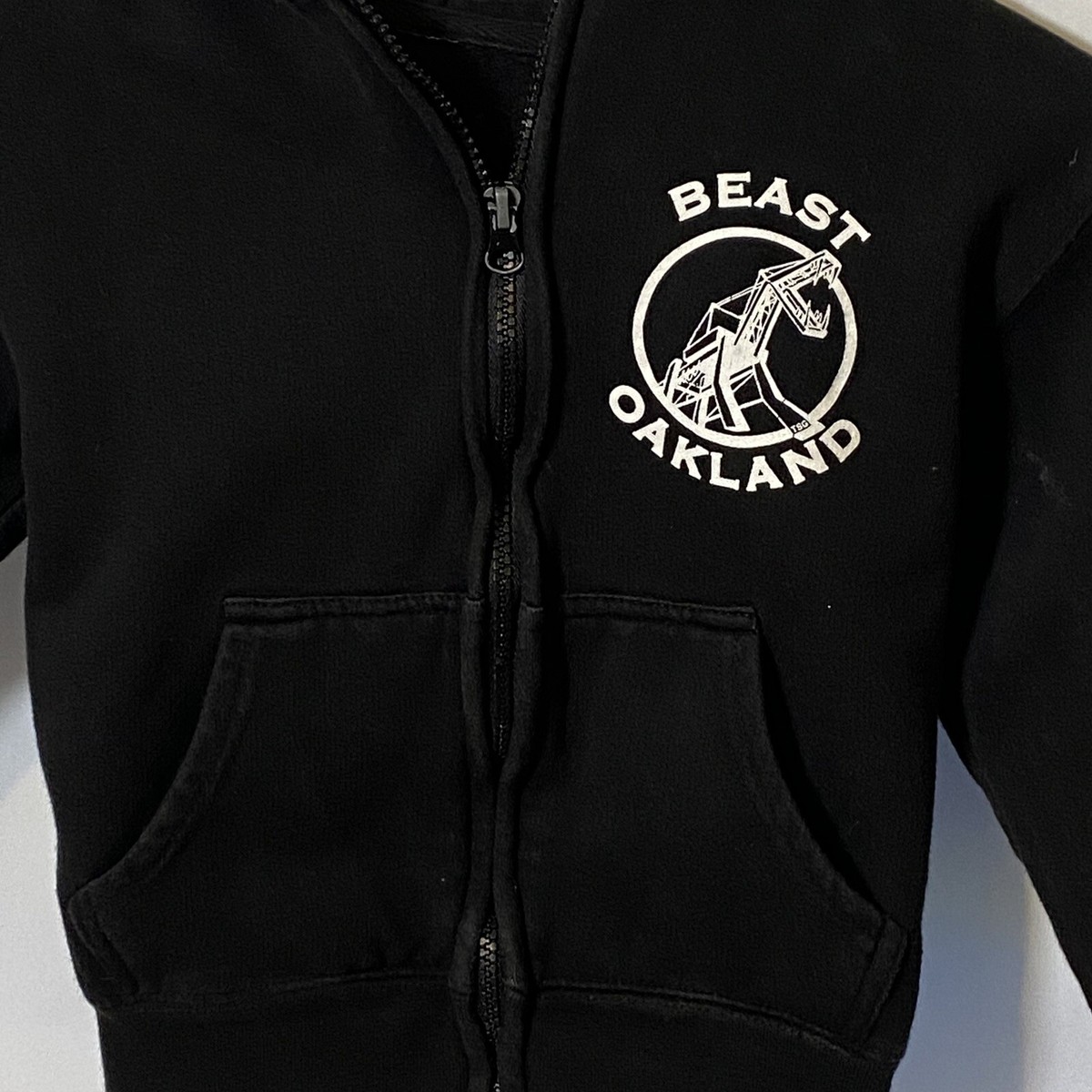 Beast Oakland Ca, MONSTERS Black Zipper Hoodie Sweatshirt Boy Or