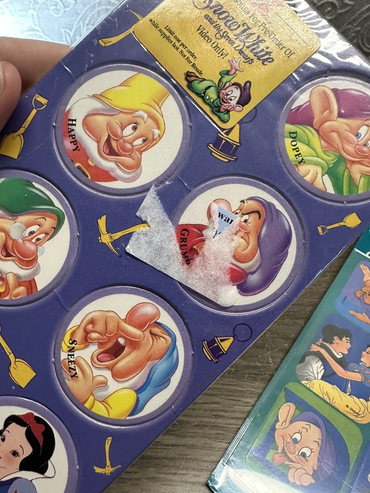 Vintage Snow White Collectible Lot Cleo Sticker Sheet & Kmart Trading