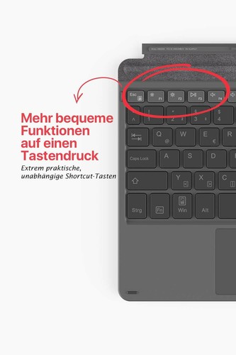 Beleuchtete Surface Go 2021/2020/2018 Tastatur Type Cover, Bluetooth 5.1, QWERTZ - Photo 5/8