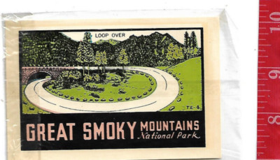 Vintage water decal loop over Great Smoky Mts. National Park Emblem Manufacturin