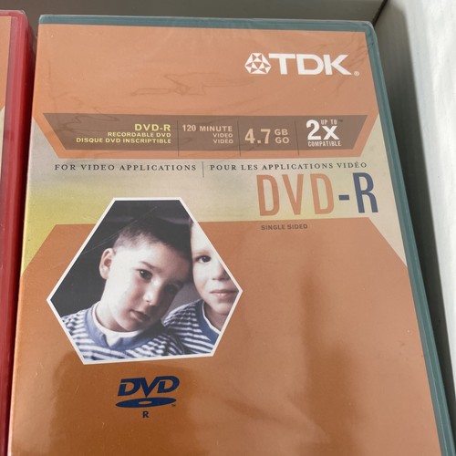 Set Of 2 TDK DVD-R, 120 Minute / 4.7 GB, 5 Pack. NEW In Package, 2003, - Picture 4 of 6