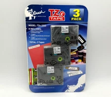 NEW Brother P-Touch TZe-2322 Tape Black Print White Label 3 Pk Cartridges SEALED