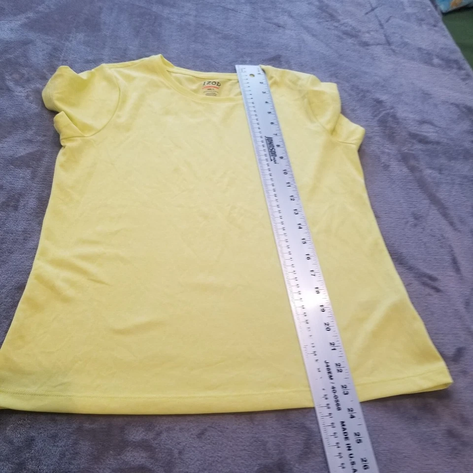 Camiseta deportiva Izod Performx Fitness para mujer ropa deportiva camiseta genial-FX amarilla Foto 3 de 4