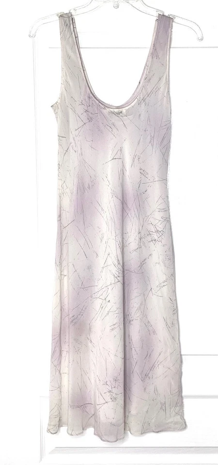 CALVIN KLEIN Collection 2 peças rabisco seda corte viés vestido regata forro deslizante CONJUNTO 6 - Imagem 2 de 4