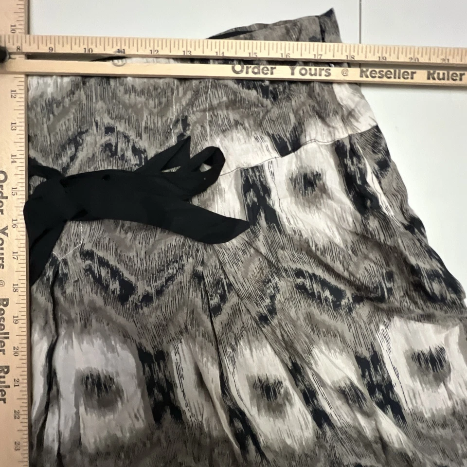 Falda Mix Nouveau Para Mujer XL Boho Retro Línea A Con Faja de Cinturón Gris Negro Crema Foto 3 de 4