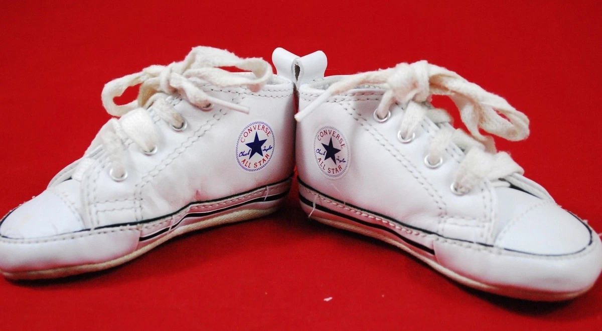 Baby CONVERSE Shoes SIZE 3 White Style - Boy Girl - Lace Up | eBay