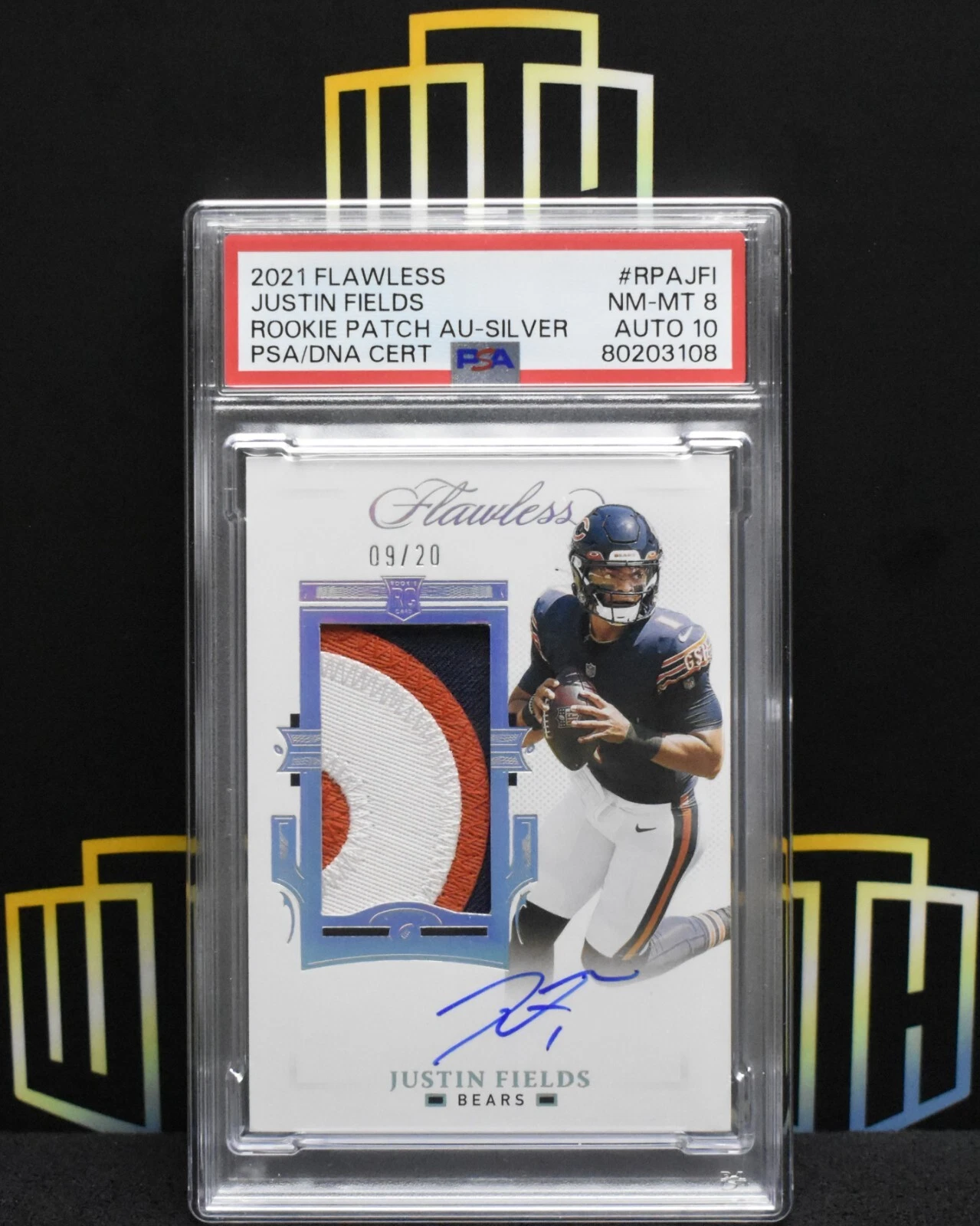 Justin Fields Panini Flawless Rookie Patch Autograph #RPAJFI Silver