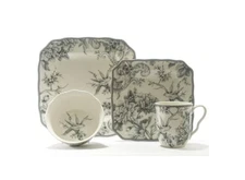 Dinnerware 16 Piece Square Set Dishes Plates Bowls Stoneware New Kitchen Mugs