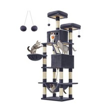 Feandrea Cat Tree, 81.1-Inch Large Cat Tower with 13 Scratching Posts, 2 Perc...