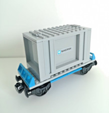 LEGO® Eisenbahn - Waggon 9 + Container für 4512, 7898, 7939, 60052, 60198, 60336