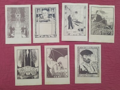 Postcards X7 E.M. Lilien Jewish illustrator - Lieder des Ghetto 1900s Early Rare
