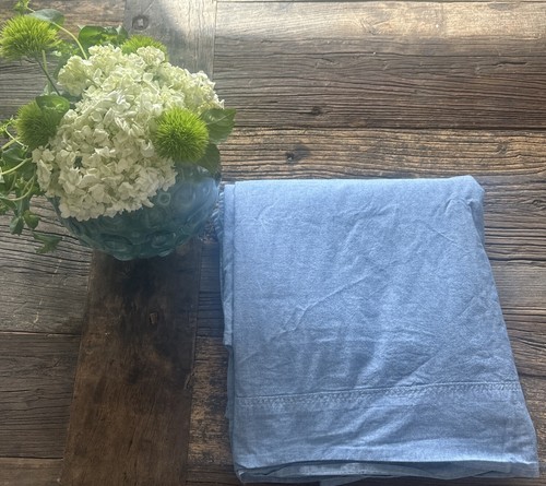 Ralph Lauren CHAMBRAY Blue Flat Sheet - King Size - No Flaws EUC