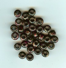 CROW/PONY GLASS BEAD - RED/GOLD/BLACK - 9mm - MIX - 100 