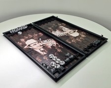Backgammon Al Capone Set Board Game. Custom backgammon high-tech. Нарды хай-тек.