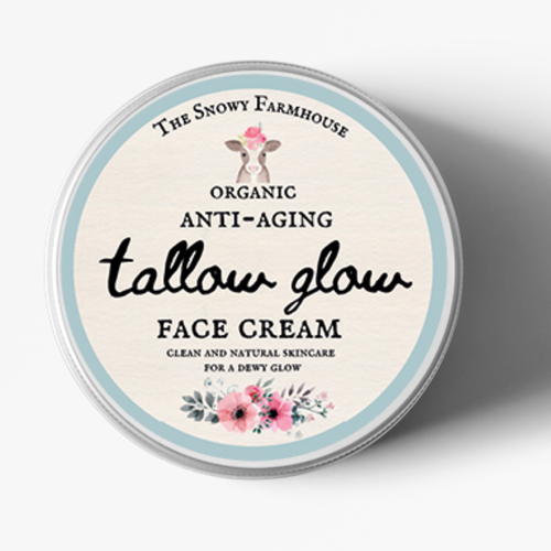 Organic Tallow Face Cream for Anti Aging Skin Balm with Vitamin C Frankincense