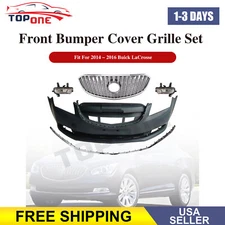 Complete Front Bumper Cover Grille Set For 2014 2015 2016 Buick LaCrosse
