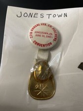 Vtg 1949 FIREMAN 27th Convention, Jonestown PA PINBACK Celebration Medallion