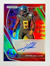 2021 Panini Prizm DP Jevon Holland DPA-JHO Rookie Red Prizm Auto SP /199 Oregon