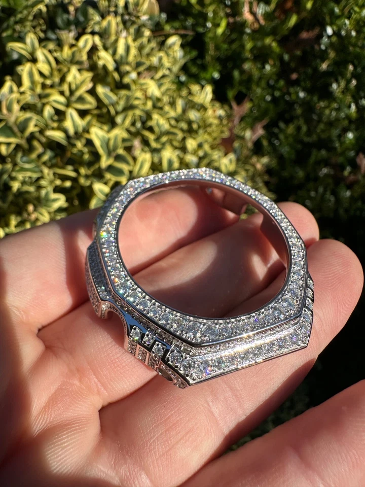 MOISSANITE Real 925 Silver Iced BEZEL Kit To Ice Out Casio G Shock GA-2100 Watch - Image 4 of 4