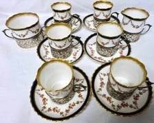 8-tlg. Tee Service mit Silbermontierung, Crescent & Sons / Birmingham um 1900