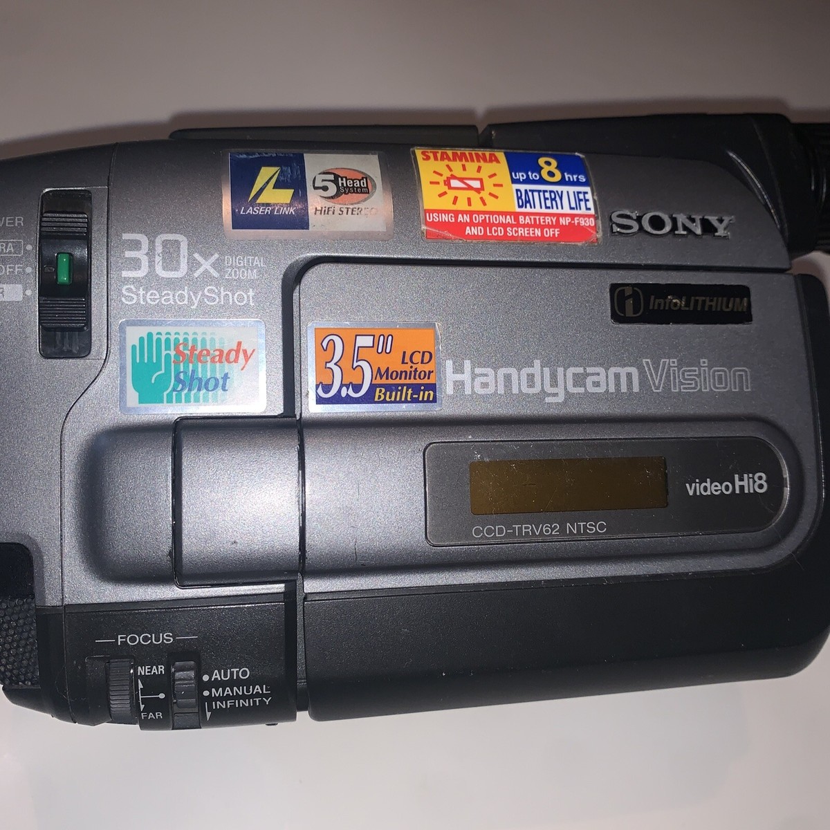 Sony CCD-TRV62 NTSC Hi8 Camcorder Watch Play Video Transfer
