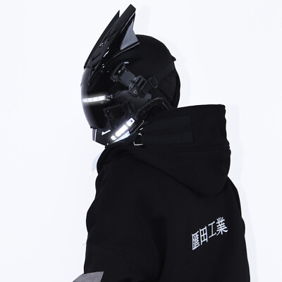 Futuristic Cyber Mask with LED Lights for Cosplay and