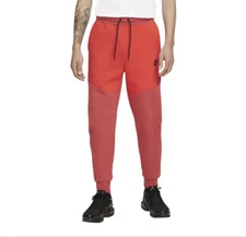Nike Tech Fleece Jogger Pants Sweatpants Red Black CU4495-662 Men's Small S
