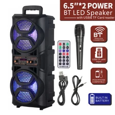 3000W Portable Party Bluetooth speaker Dual 6.5" Loud Speaker Rechargeable