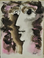 RAIMUNDO GARCIA PARRA 1937-2017 MIXED MEDIA PAPER SIGNED ABSTRACT EXPRESSIONISM