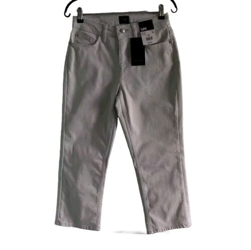 Lee Women's Light Soft Gray Mid Rise Capri Pants Jeans Size 4 M New With Tags
