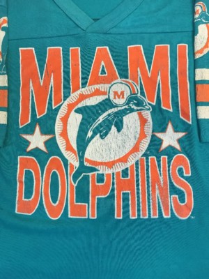 Vtg 80s Miami Dolphins T-Shirt Size Small Half Sleeve NFL Football