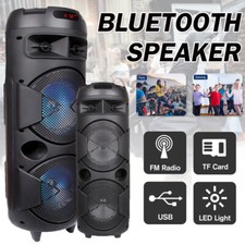 6,000W Bluetooth Speaker Sub woofer Portable Heavy Bass Sound System Party  Mic