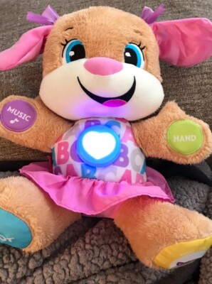 FISHER PRICE PUPPY SMART STAGES PINK PLUSH TOY INTERACT SING LEARN TALK