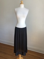 GORGEOUS VTG NWOT VELROSE Black Nylon Half-slip Skirt  Snip It  Lingerie SZ 4x