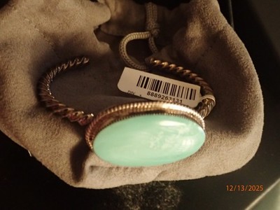 Chaco Canyon Sterlingsilber oval Kingman Türkis Seil Manschette Armband