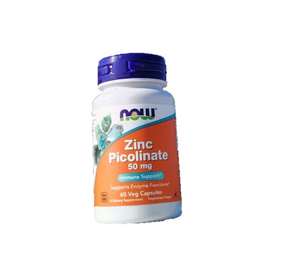 NOW Foods Zinc Picolinate 50mg Immune Enzyme Sport 60 Vegetarian Capsules