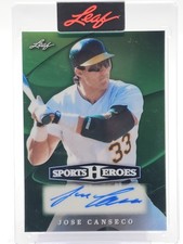 JOSE CANSECO 2026 LEAF SPORTS HEROES GREEN AUTO #BA-JC1 /7 ATHLETICS Q1946