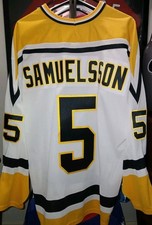 #5 Ulf SAMUELSSON Pittsburgh PENGUINS Off. Lic. CCM MASKA Jersey, Size Men's XL