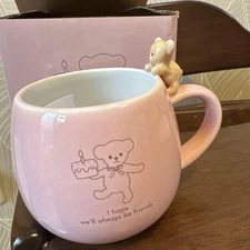 Tully's Coffee Bearful 10th Anniversary Mug 9.1oz Pink New