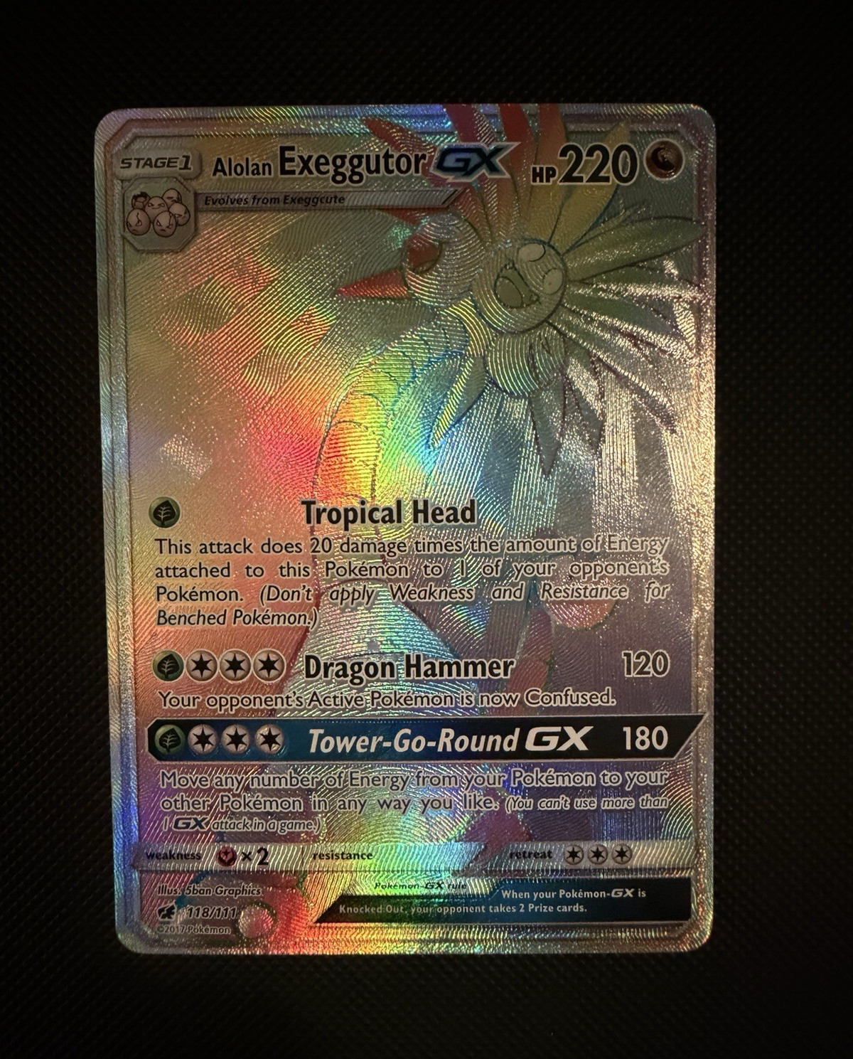 The Pokémon Company Pokemon TCG Alolan Exeggutor GX Crimson Invasion 118/111