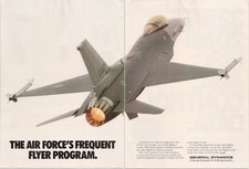 GENERAL DYNAMICS F-16 Fighter Jet Vintage 1991 Magazine Ad 2-Page Spread
