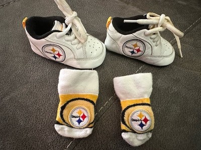 Vintage 2001 Ground Level Pittsburgh Steelers Baby Shoes 0-10 Months & Socks