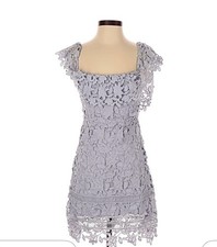 ASTR The Label Lavender Purple Floral Tiered Tie Front Midi Dress- Size Large