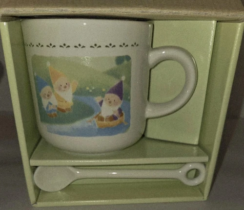 Sanrio Little Cottonwood Cottage Set Mug And Spoon Box Dwarfs 1995 Japan VTG