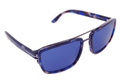 Tom Ford Anders TF780 55V 58mm Herren große quadratische Sonnenbrille BLAU HAVANA GUNMETAL