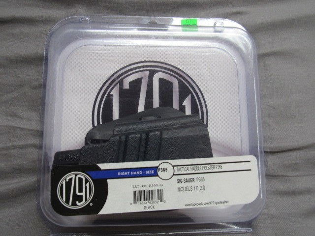 1791 Gunleather Right Hand P365 Black Tactical IWB Holster TAC-PH-P365-R